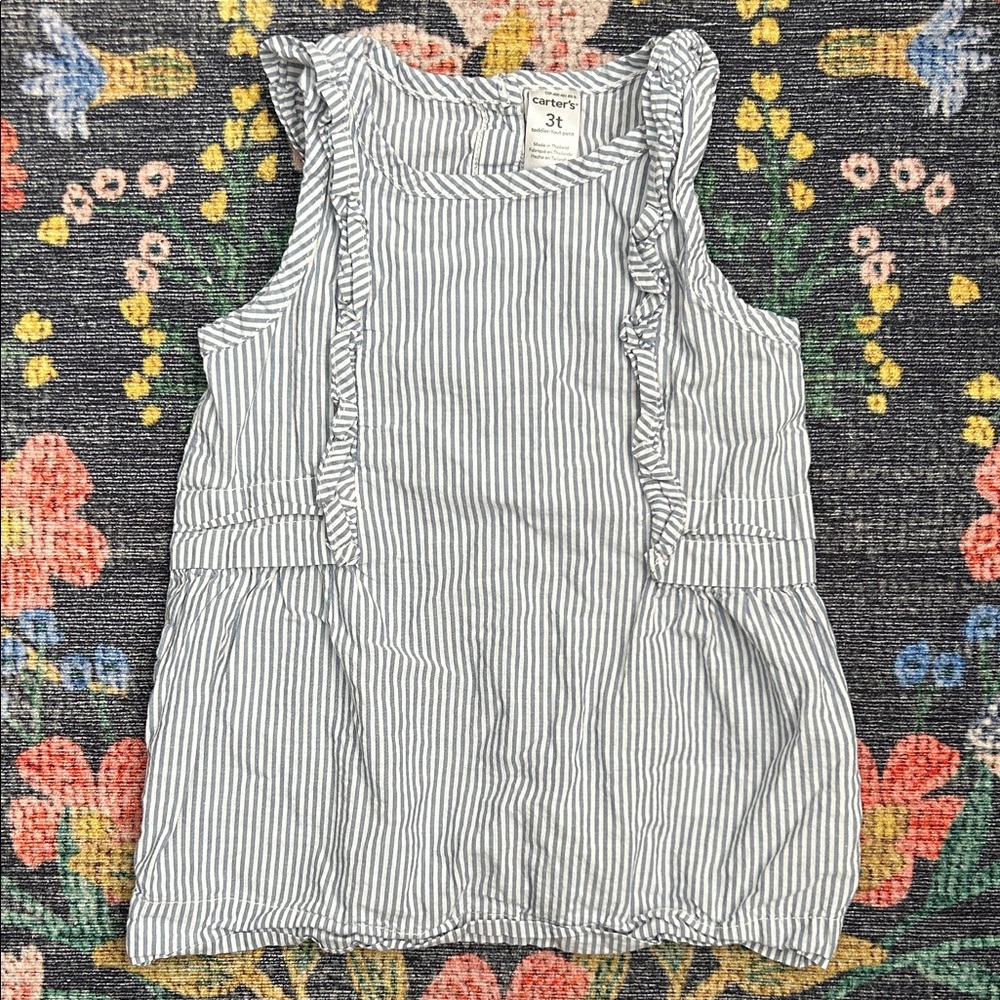 Carter’s Striped Ruffle Sleeveless Top, Size 3T